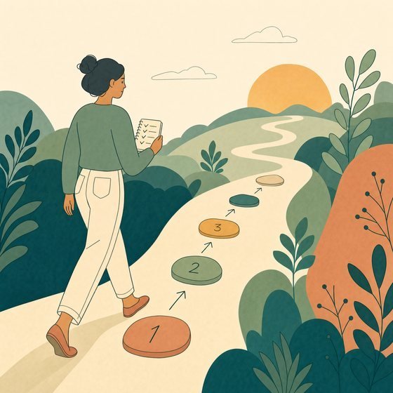 A person moving forward with clarity and direction