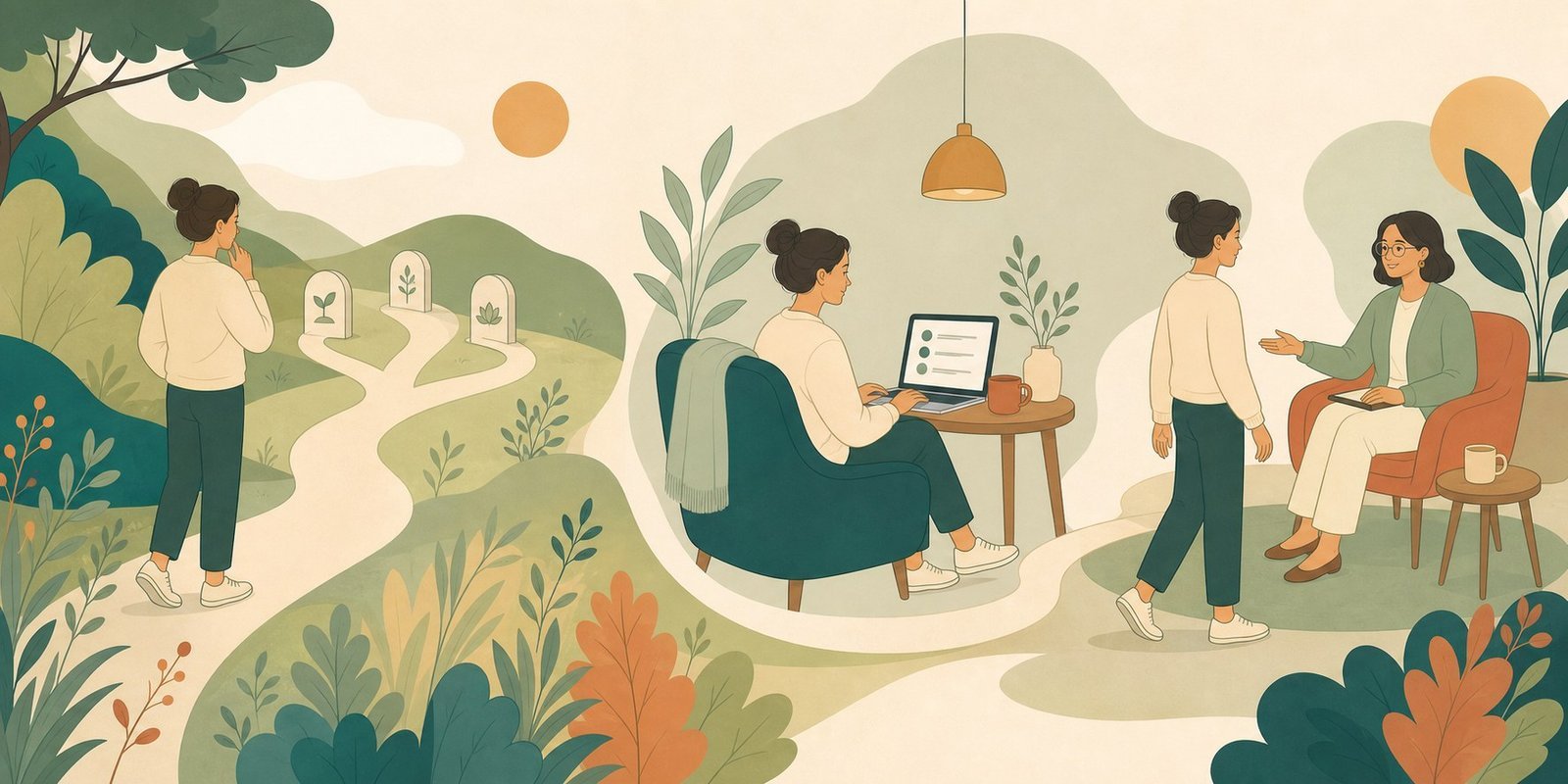 A simple journey from choosing a pathway, to answering a few questions, to receiving support