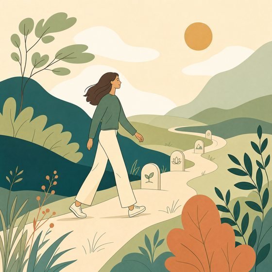 A person moving forward with steady support