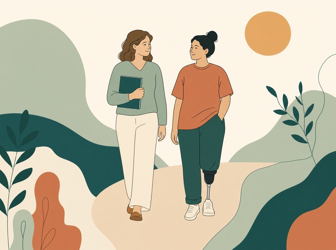 A person building confidence and everyday capacity with support